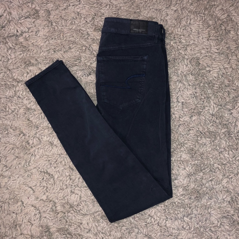 AEO Navy Blue Super Stretch Jegging Extra Long